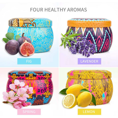 Scented Candles Gift Set (4 Pack 4.4Oz Aromatherapy Candle)