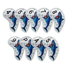 Shark Embroidery Golf Iron Clubs Headcovers Set