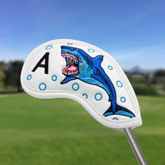 Shark Embroidery Golf Iron Clubs Headcovers Set