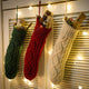 Unique Burgundy, Green, Ivory Knit Christmas Stockings (18 inches)