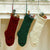 Unique Burgundy, Green, Ivory Knit Christmas Stockings (18 inches)