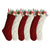 Unique Burgundy, Green, Ivory Knit Christmas Stockings (18 inches)