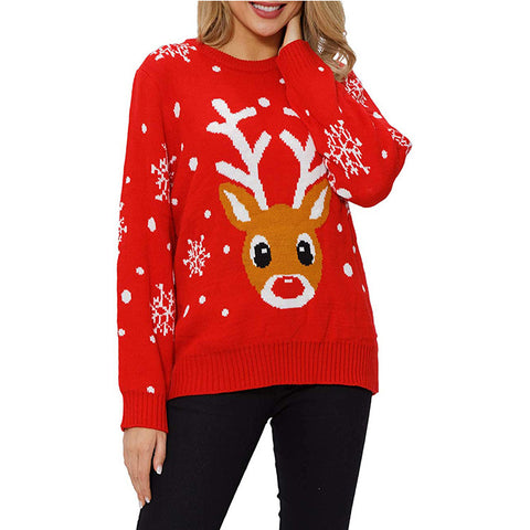 Women Merry Reindeer Ugly Christmas Sweater