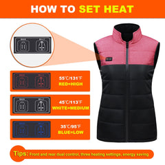 Lesmart Women's USB Lightweight Heated Vest, 11 Heating Zones