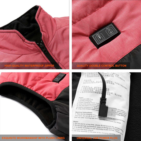 Lesmart Women's USB Lightweight Heated Vest, 11 Heating Zones